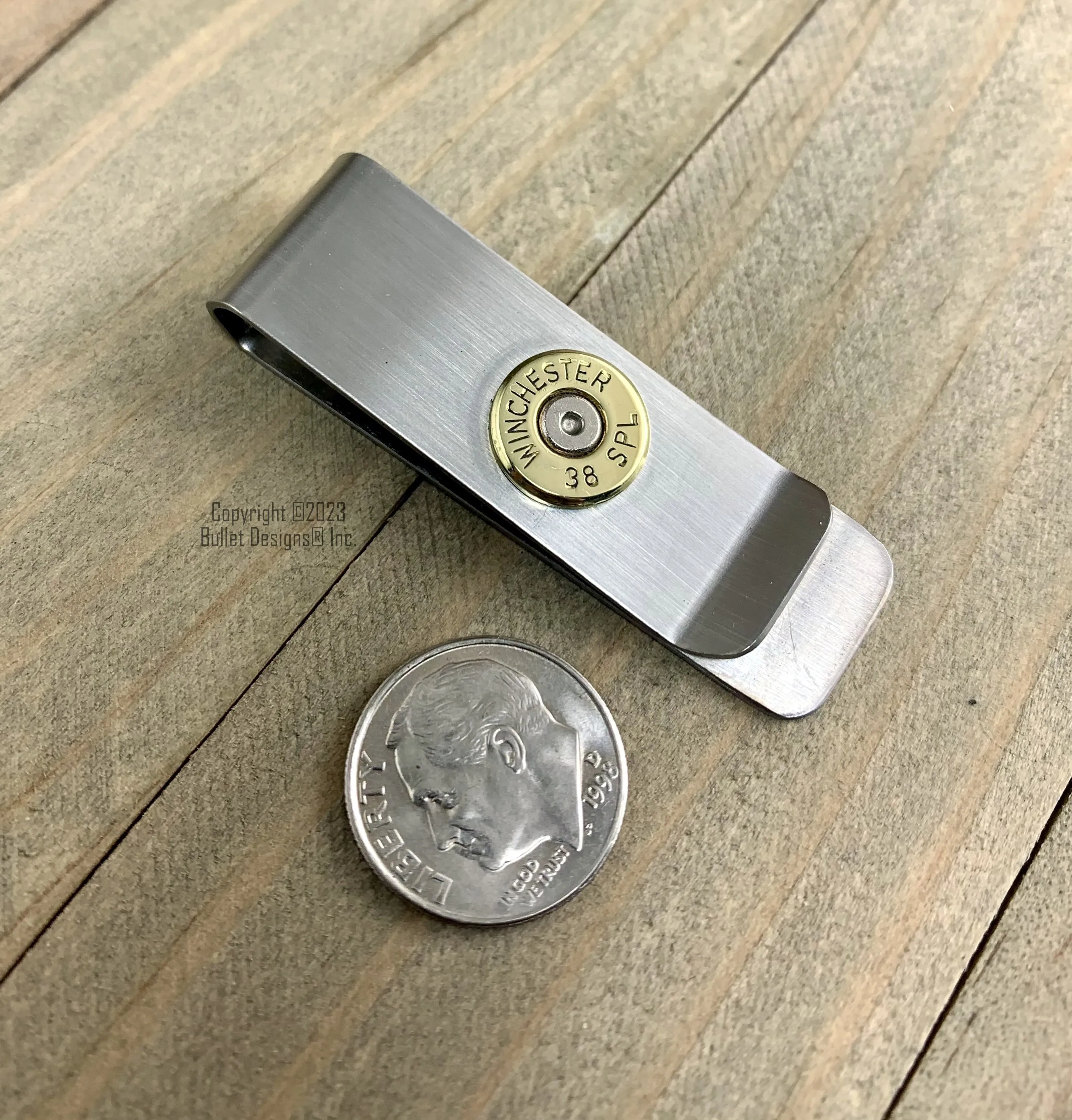 Custom Engraved Slender Bullet Money Clip, Groomsman, Personalized, Gift Him, TNR, 308, 45 Auto, 30-06, 270, 9mm, 40, AK-47, 223