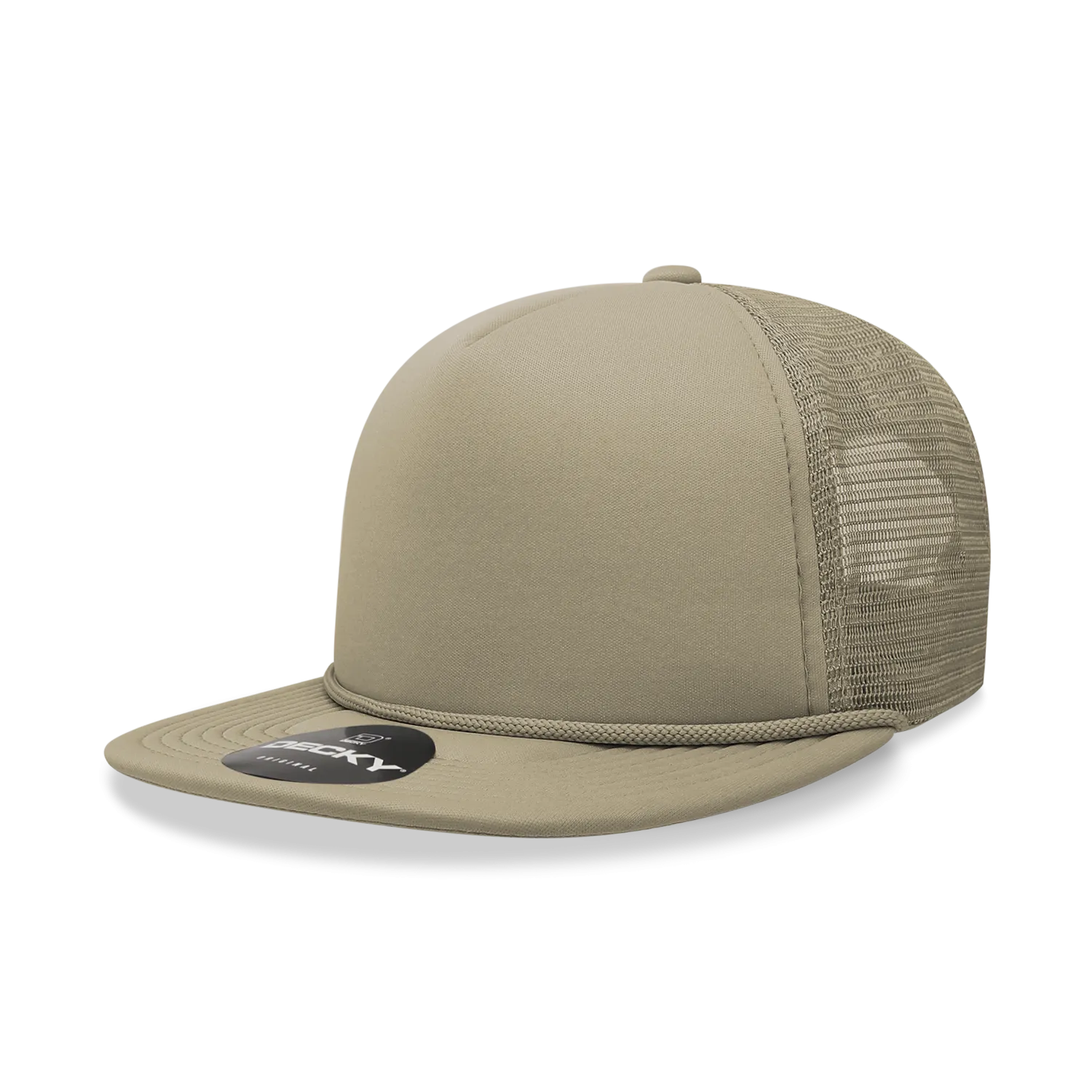 Decky 6026 - Classic 5 Panel Foam Trucker Cap, Flat Bill Hat - PALLET Pricing