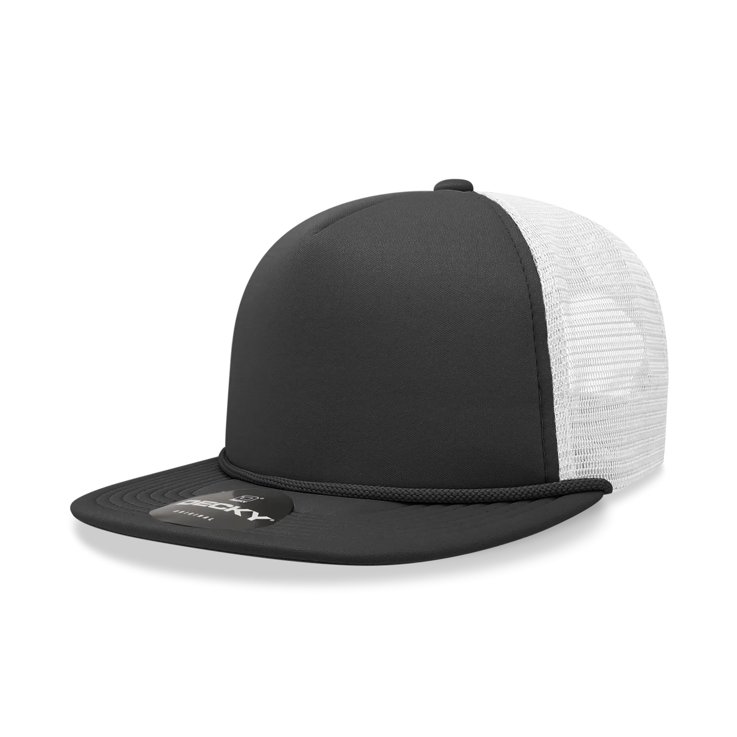 Decky 6026 - Classic 5 Panel Foam Trucker Cap, Flat Bill Hat - PALLET Pricing