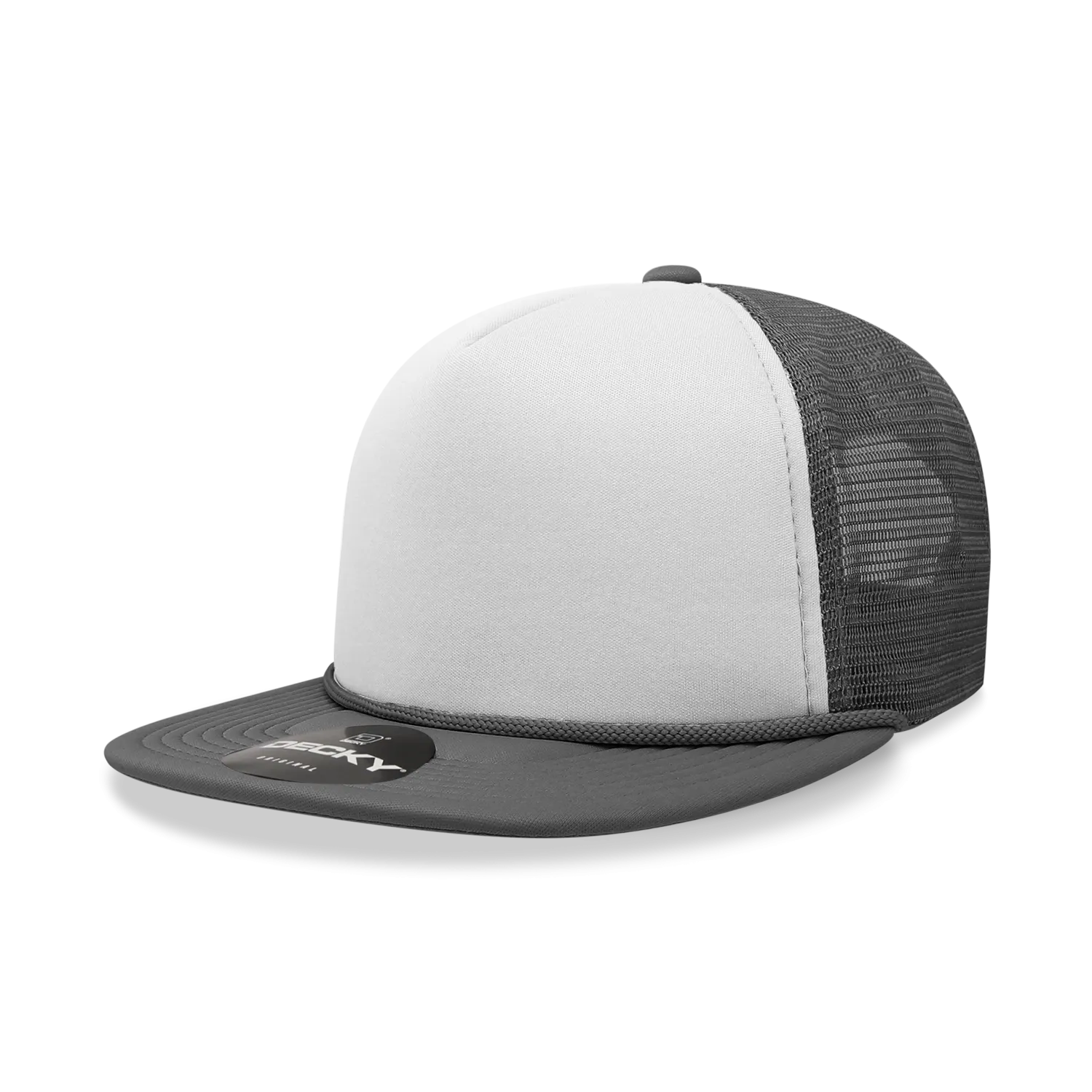 Decky 6026 - Classic 5 Panel Foam Trucker Cap, Flat Bill Hat - PALLET Pricing