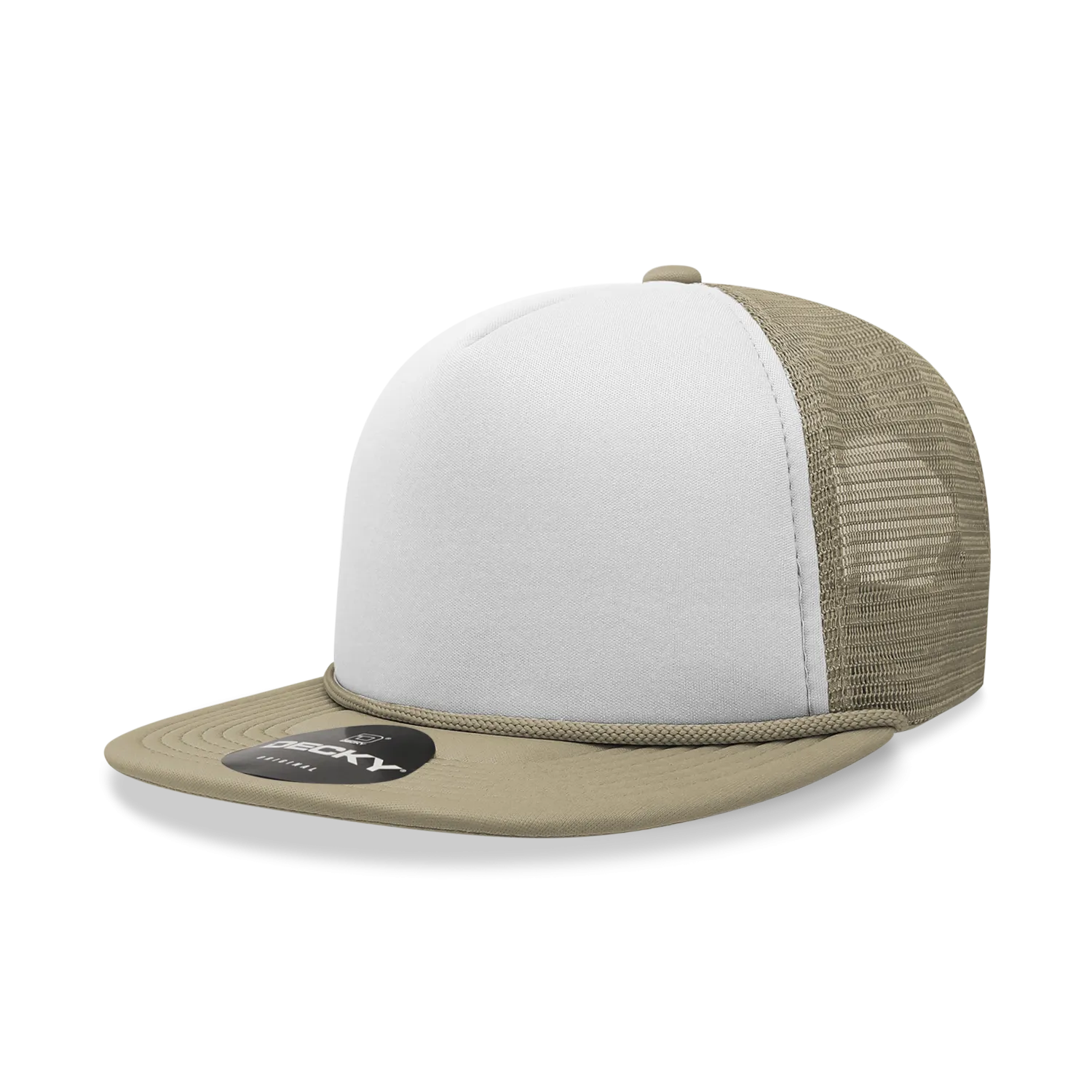 Decky 6026 - Classic 5 Panel Foam Trucker Cap, Flat Bill Hat - PALLET Pricing