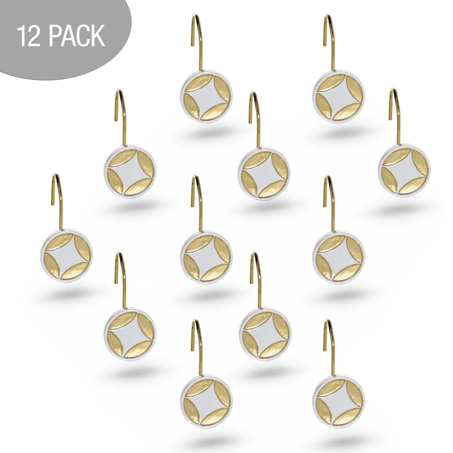 Diamond Lattice 12 Shower Curtain Hooks  (Wholesale)