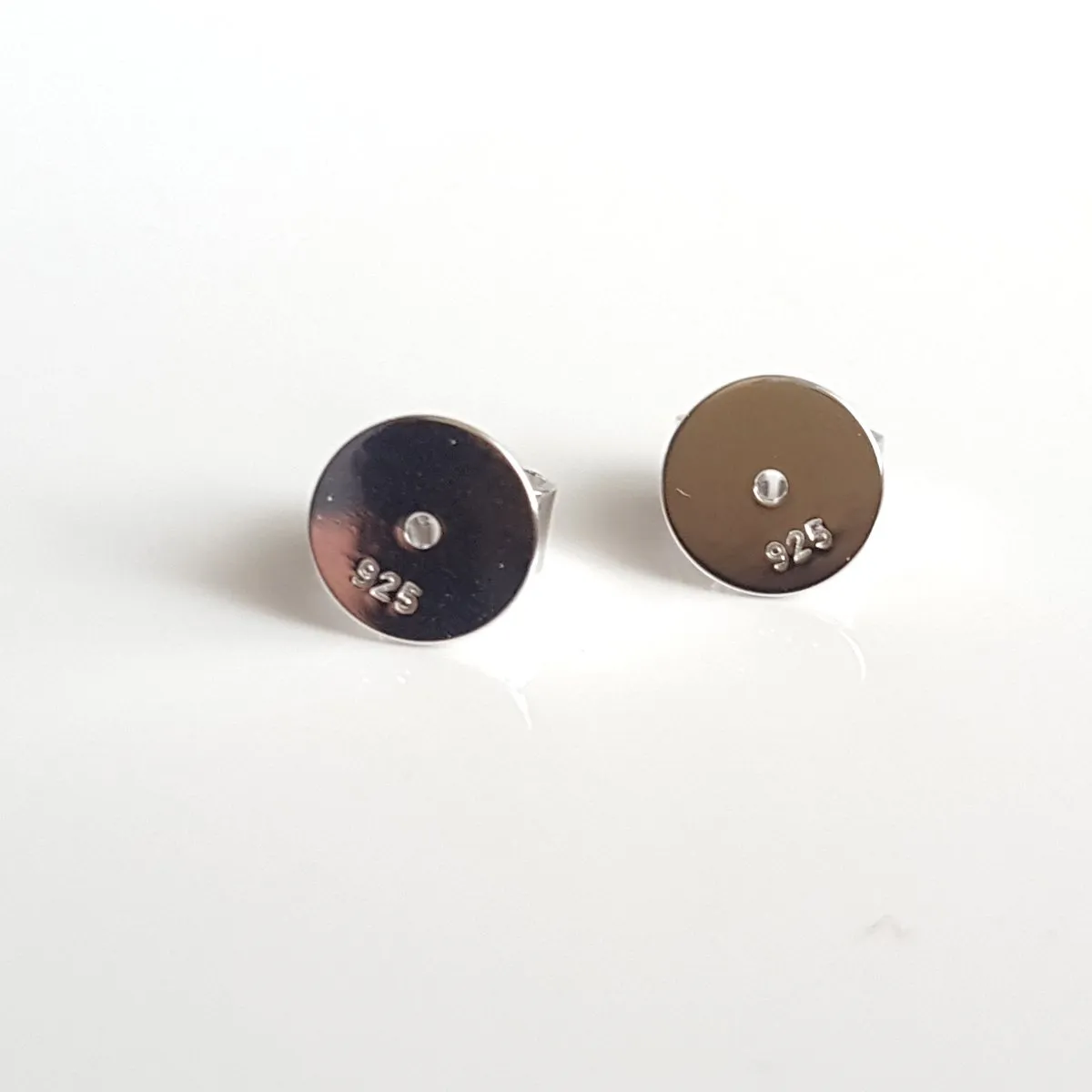 Disc 6.5mm [Pair] 9ct White Gold Earring Backs Medium | WG9-00865M | PRE-ORDER | CONTACT FOR PRICE | Jewellery Making Supply