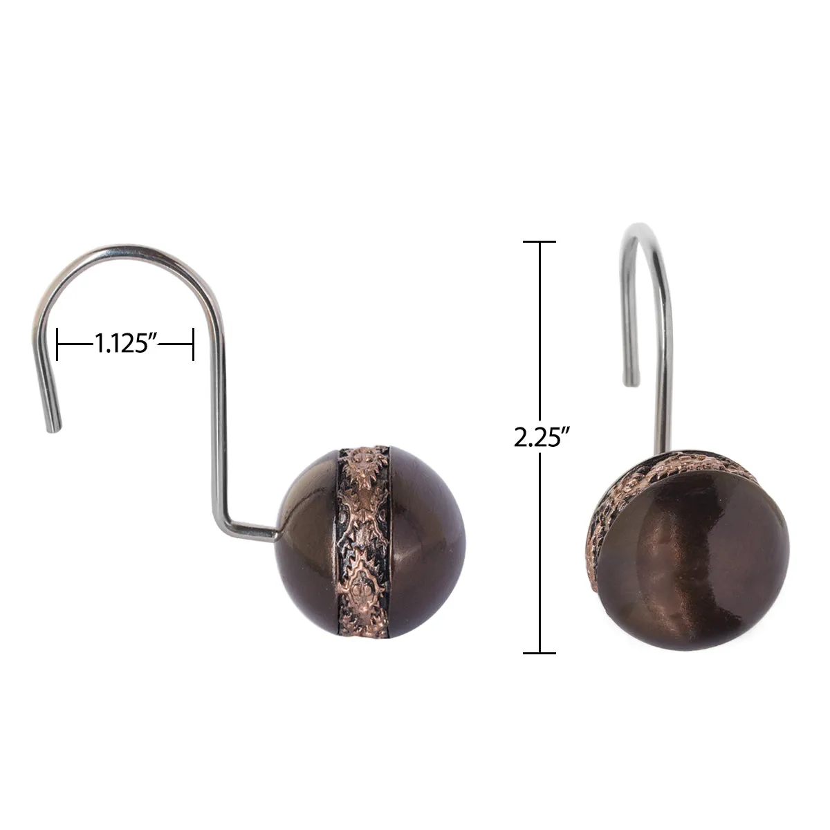 Dublin 12 Shower Curtain Hooks (Wholesale)