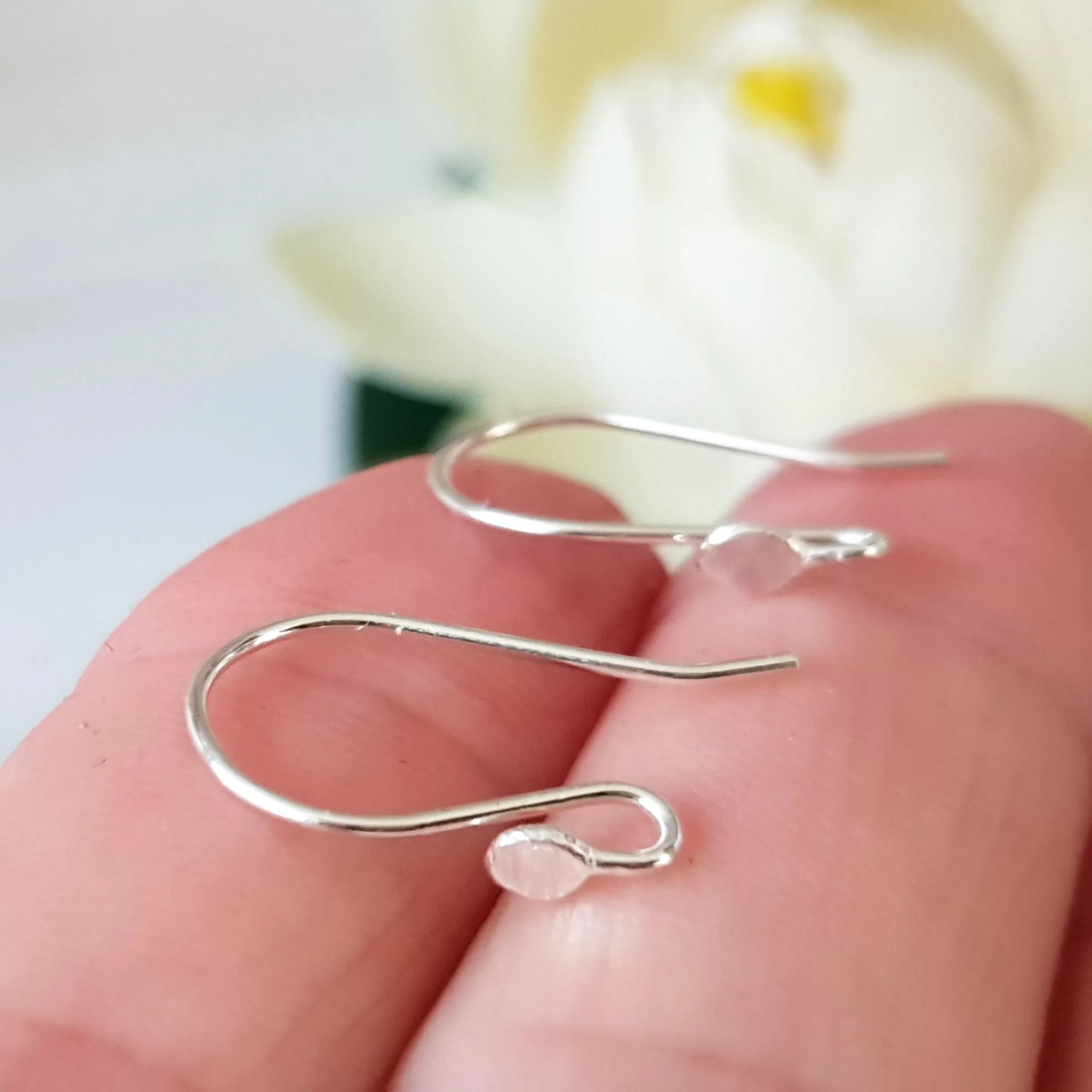 Ear Hooks & Headpin Set [10 Pairs] Flat Ball Solid Sterling Silver | SS-029fEHset | Earring Making Supply