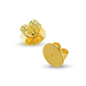 Earring Backs - Polished Heavy-Duty Disc Pair] 18ct Yellow Gold Earring Butterfly Backs |  YG18-00810L | PRE-ORDER | Jewellery Making Supply