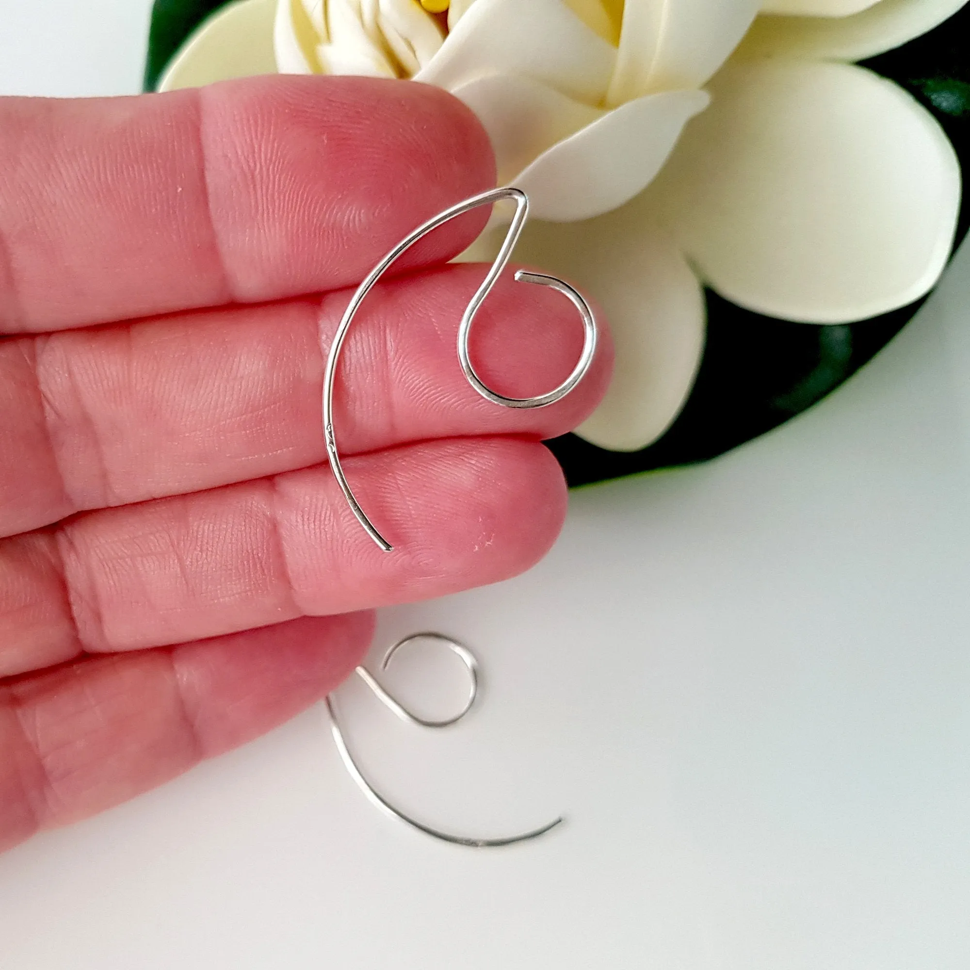 Earring Hooks Premium Quality Sterling Silver Large Loop For Resin Earrings | SS-025EH | Earring Supply