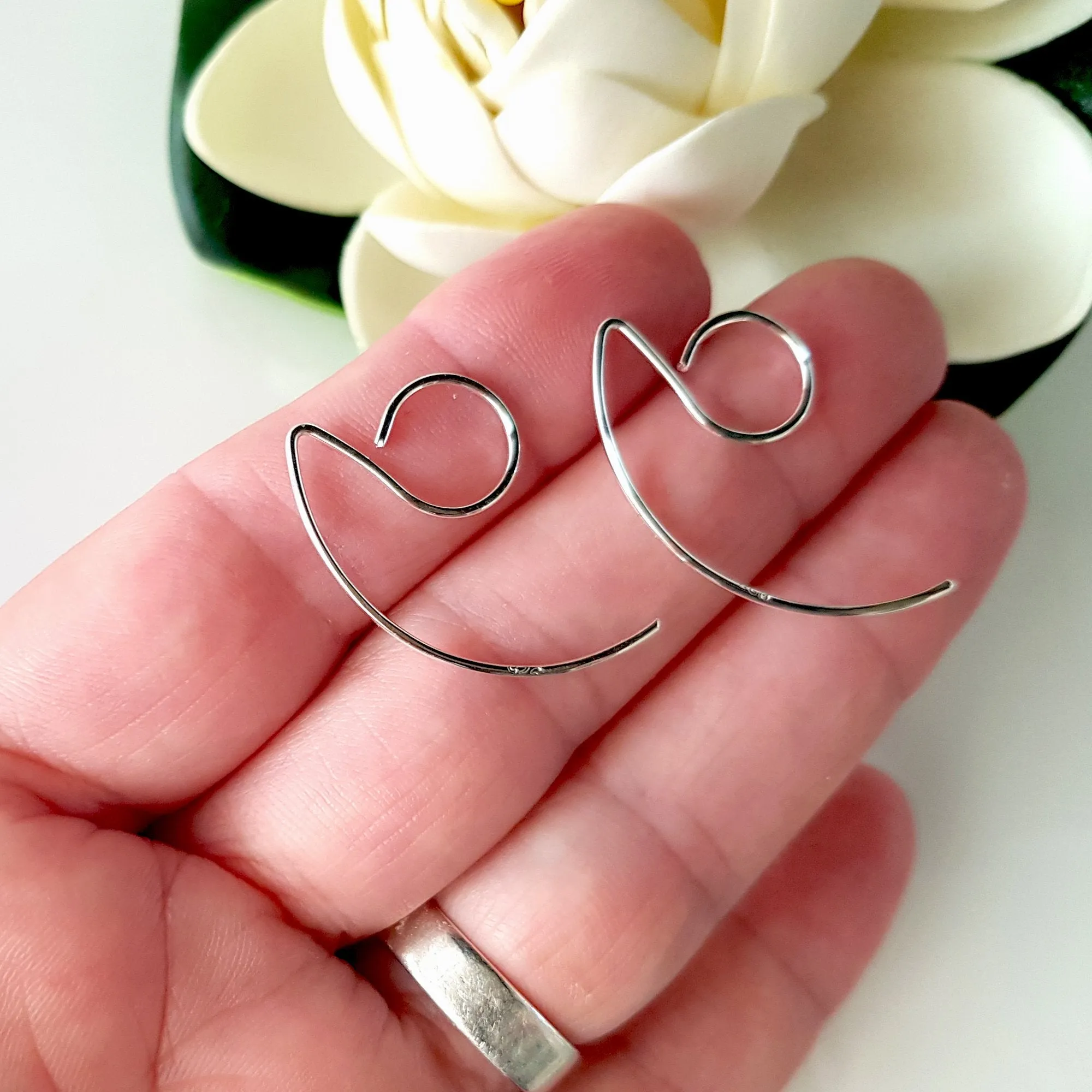 Earring Hooks Premium Quality Sterling Silver Large Loop For Resin Earrings | SS-025EH | Earring Supply