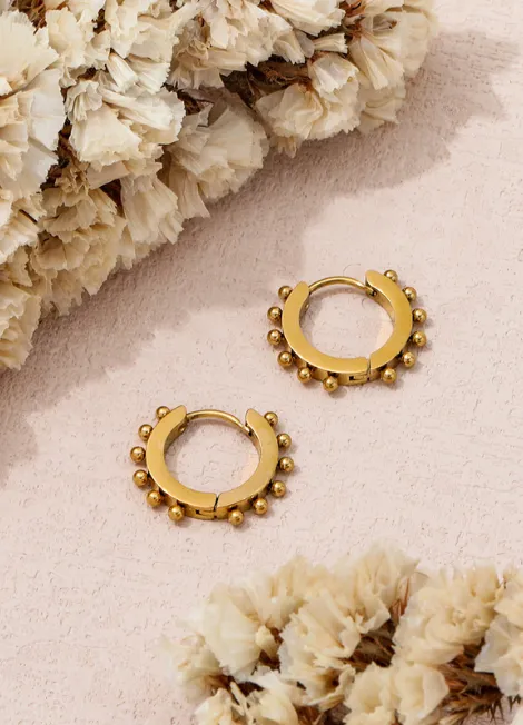 Earrings | Beads | Hoop | 18K Gold Plated