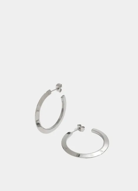 Earrings | Minimalism Hoop | Large | Silver Plated