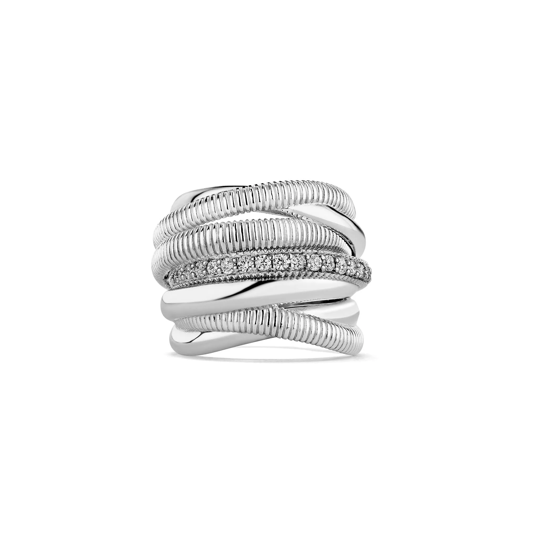 Eternity Seven Band Highway Ring with Diamonds