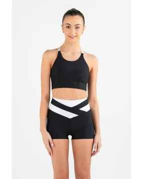 Every Turn Crunch Crop Top - Girls - Black / White