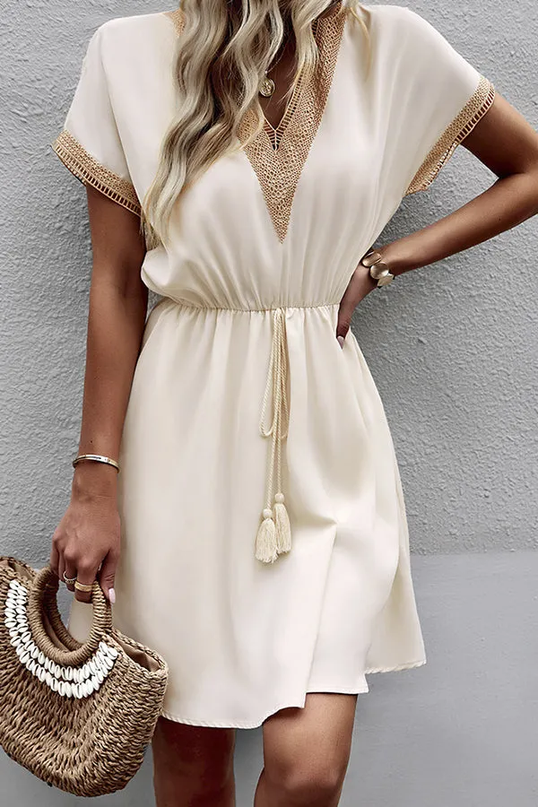 Fashion Sleeveless Solid Layered Modern Ruffle Hem Mini Dress