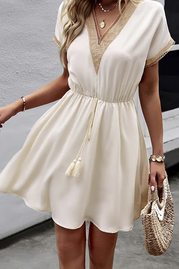 Fashion Sleeveless Solid Layered Modern Ruffle Hem Mini Dress