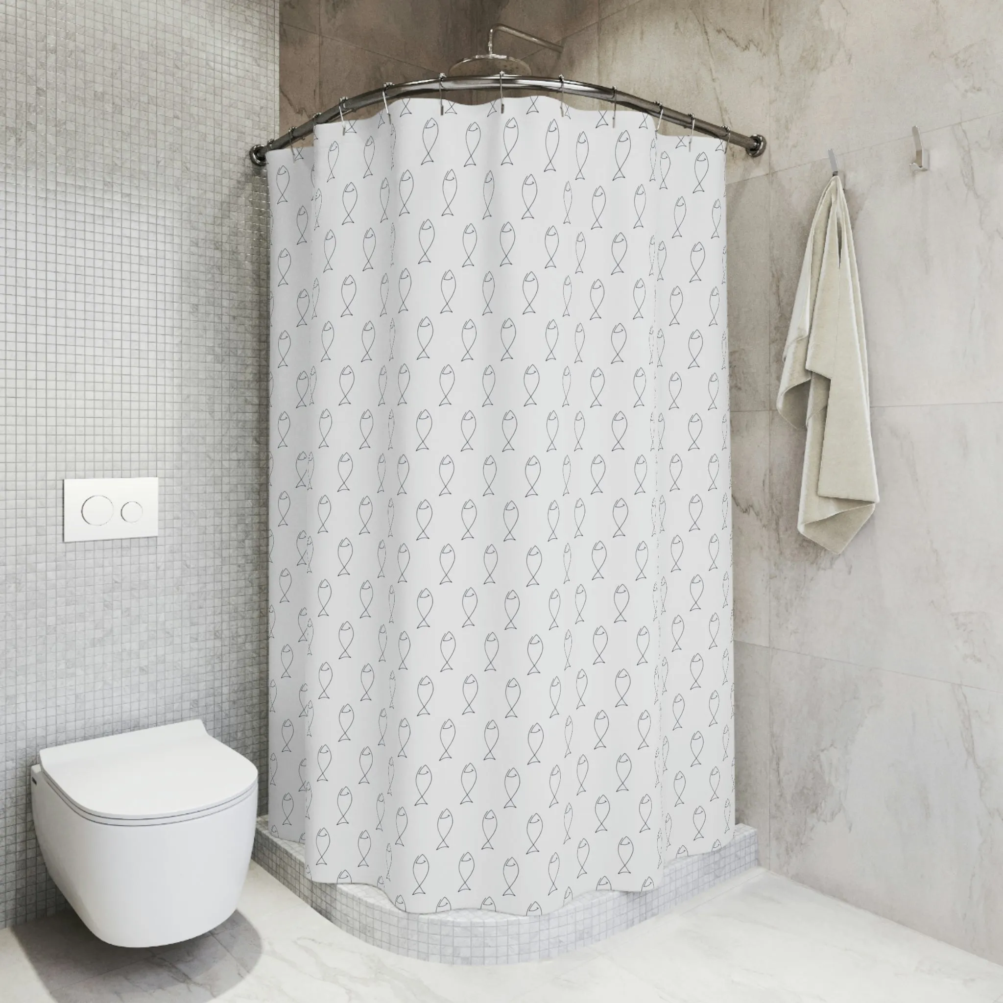 Fish - Polyester Shower Curtain