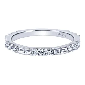 Gabriel & Co. Baguette and Round Diamond Band