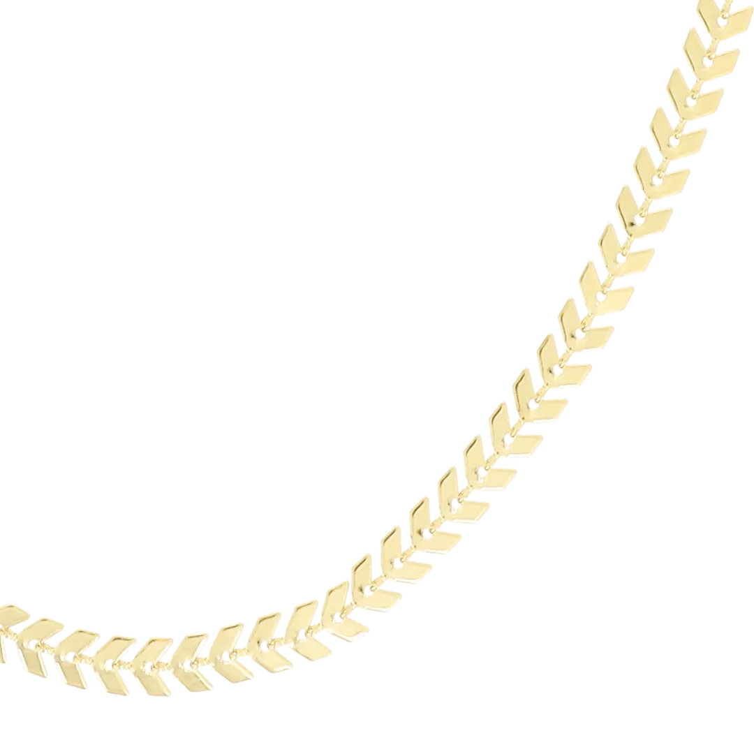 Gold coloured necklace with V-chain