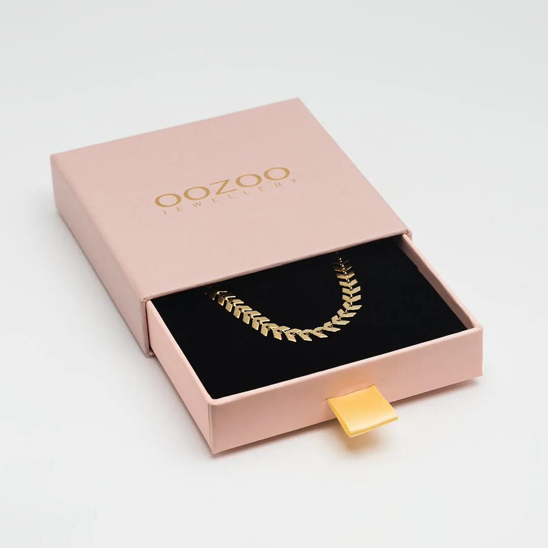 Gold coloured necklace with V-chain