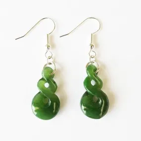 Greenstone Maori Love Twist Earrings