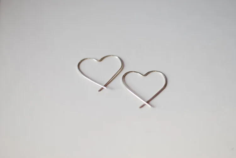 Heart Hoops - Silver