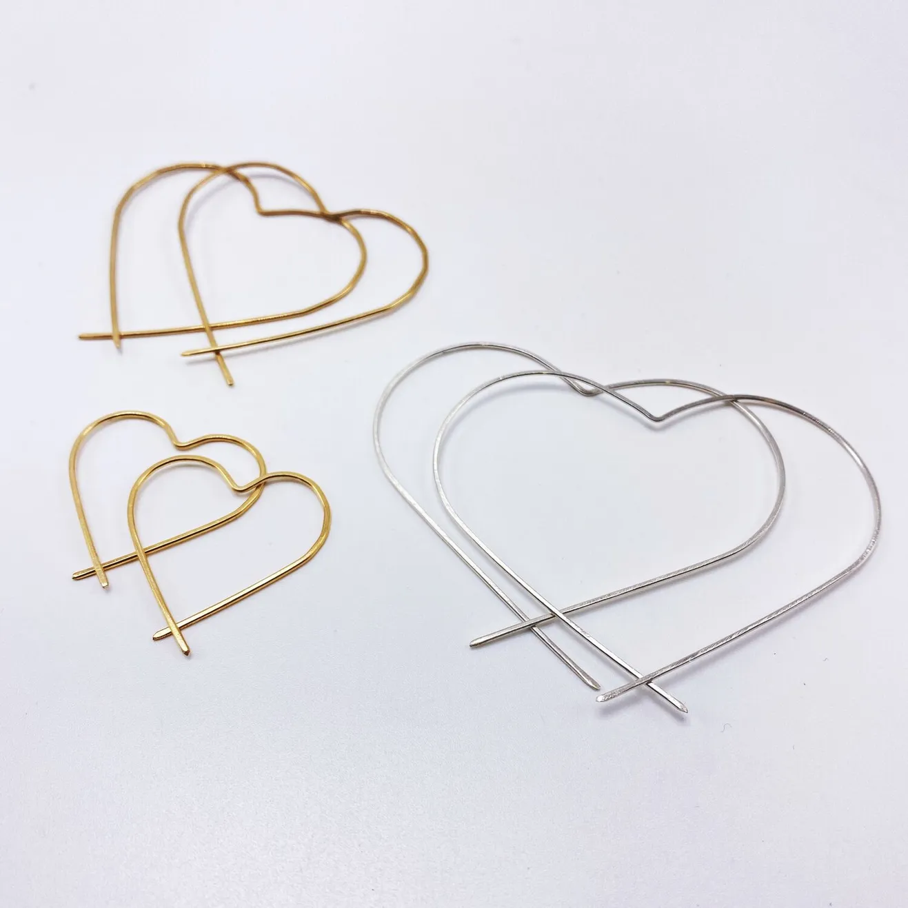 Heart Hoops - Silver