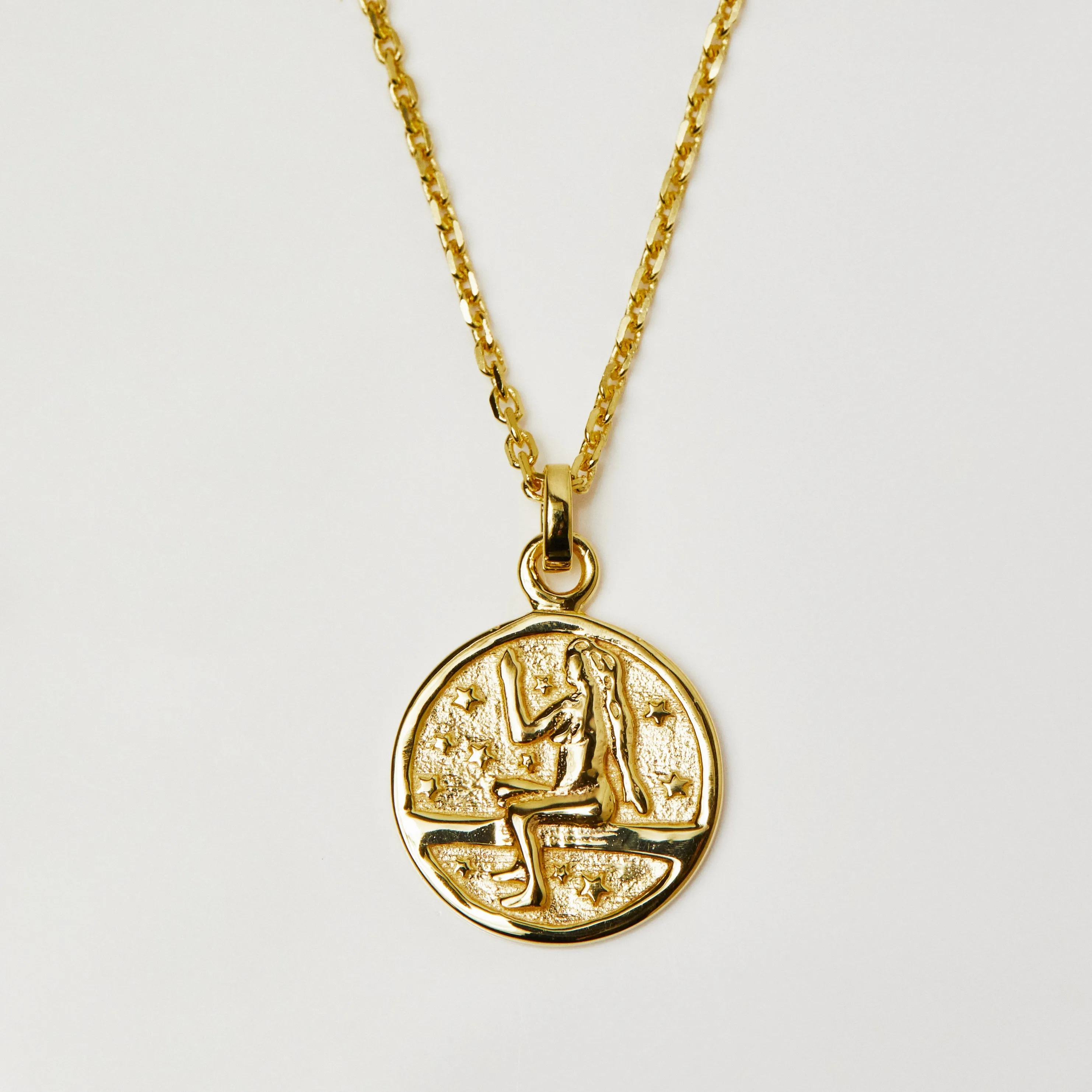 Horoscope Zodiac Engravable Coin Necklace