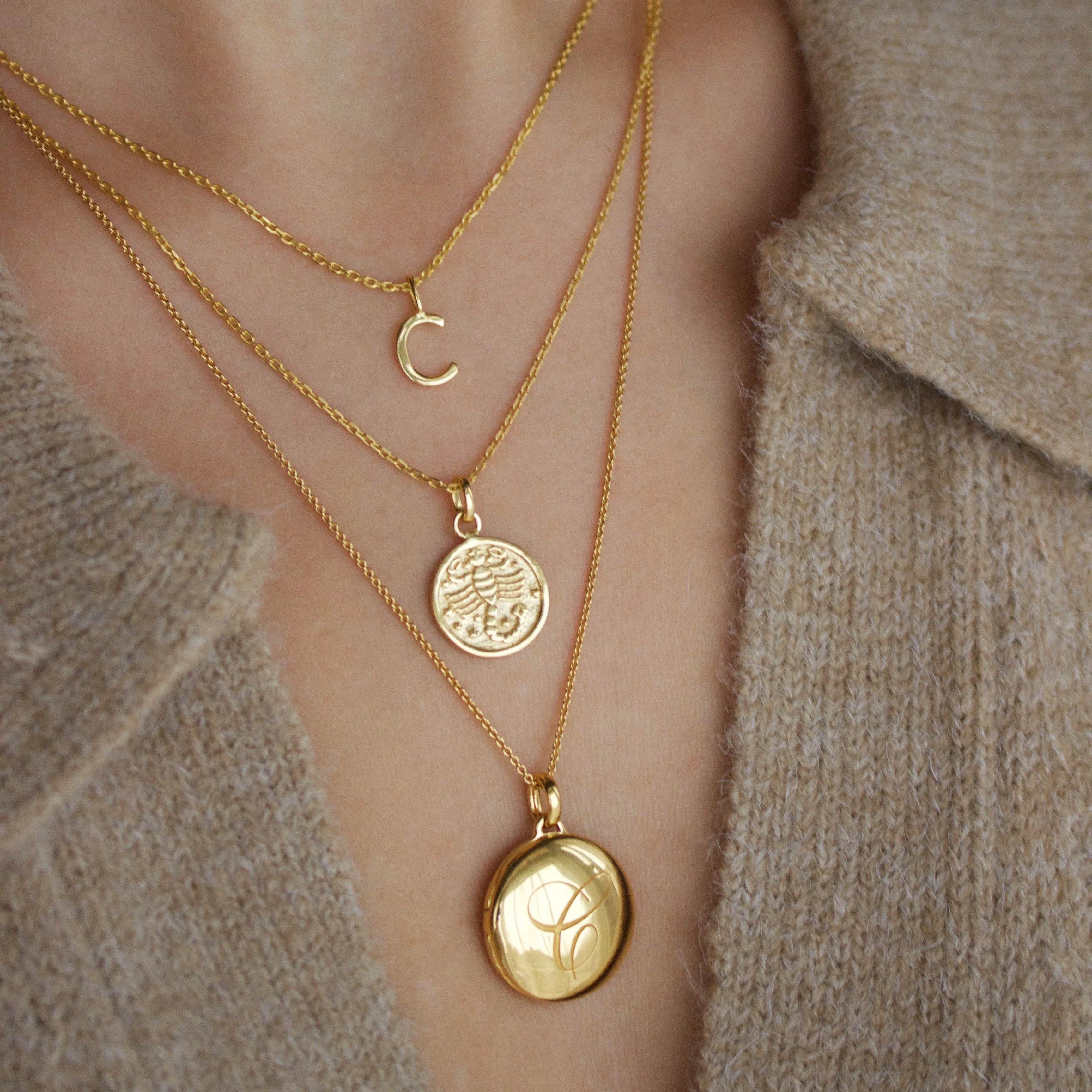 Horoscope Zodiac Engravable Coin Necklace