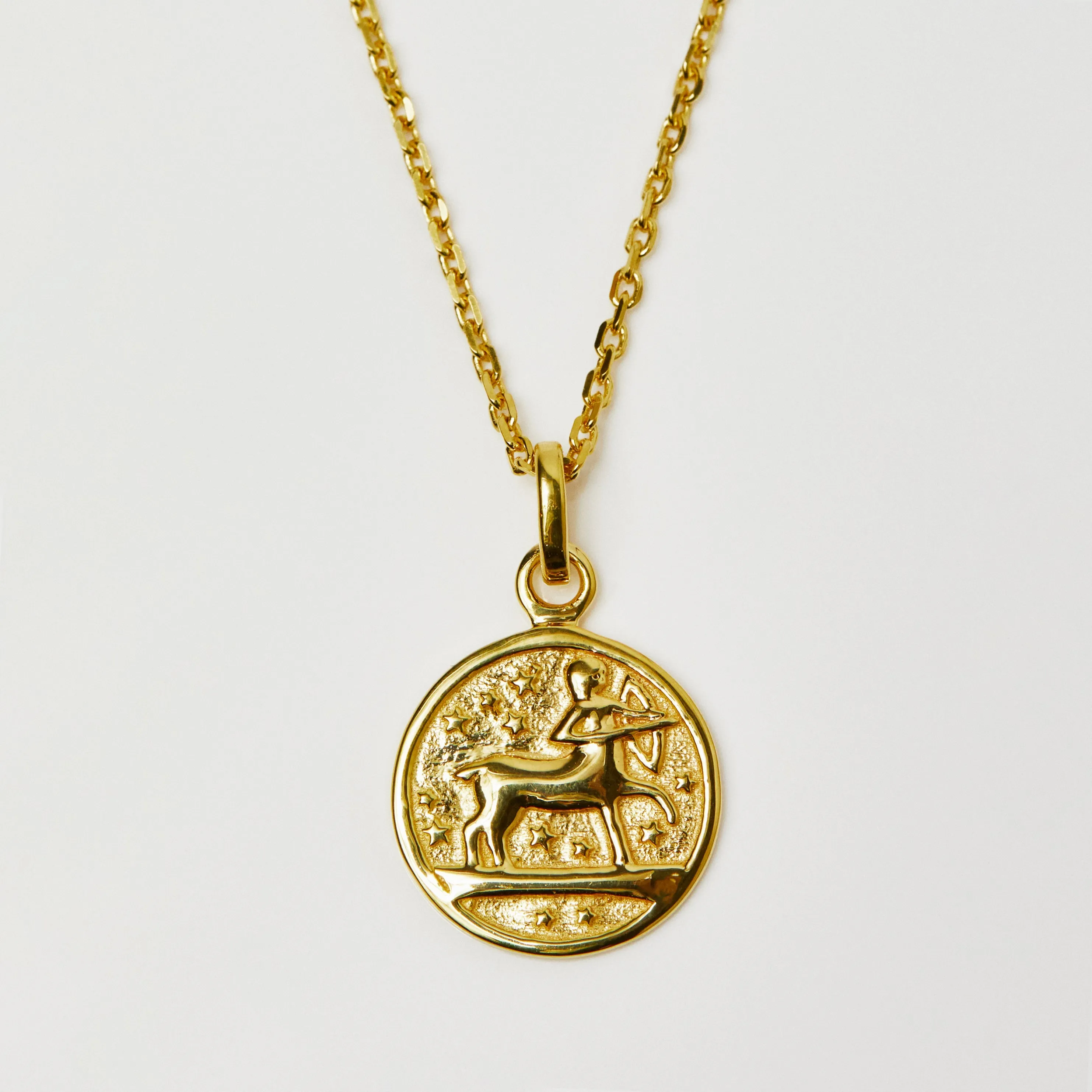 Horoscope Zodiac Engravable Coin Necklace