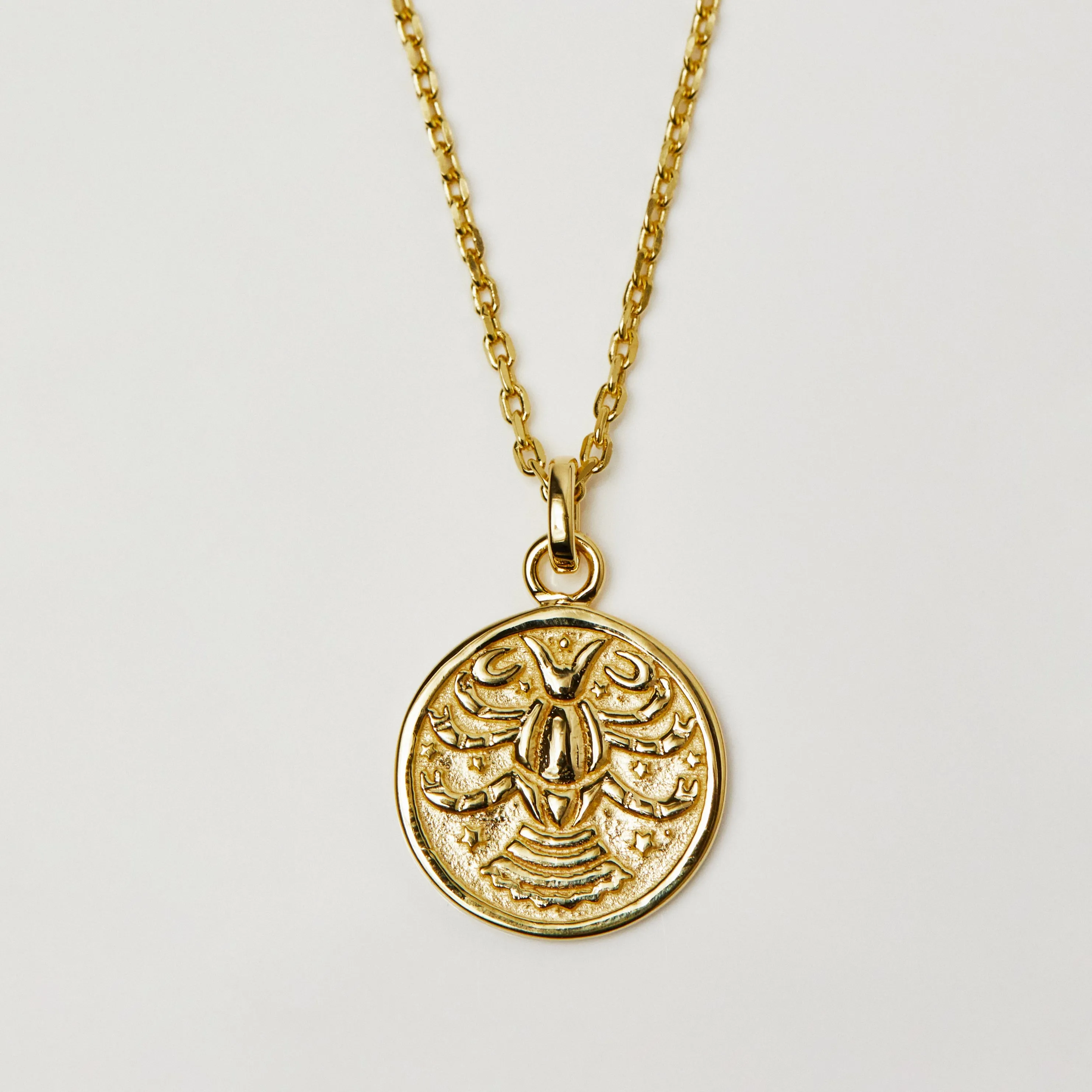 Horoscope Zodiac Engravable Coin Necklace