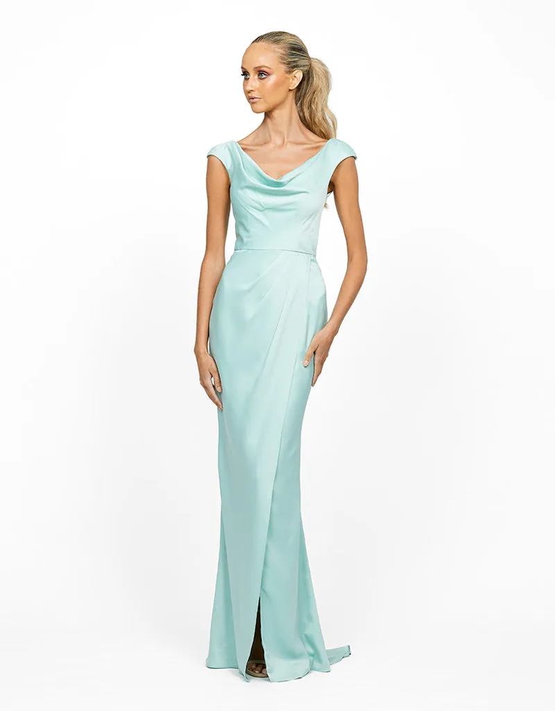 IN BLOOM DRAPED COWL NECK GOWN B55D26L