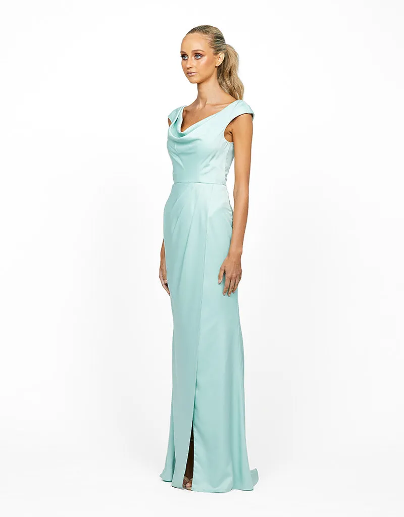 IN BLOOM DRAPED COWL NECK GOWN B55D26L