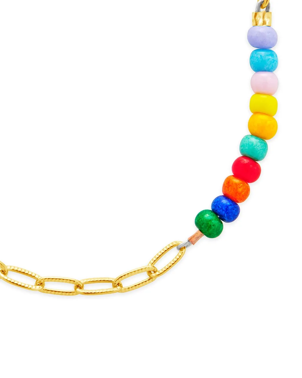 Iridiana Rainbow Beaded Anklet