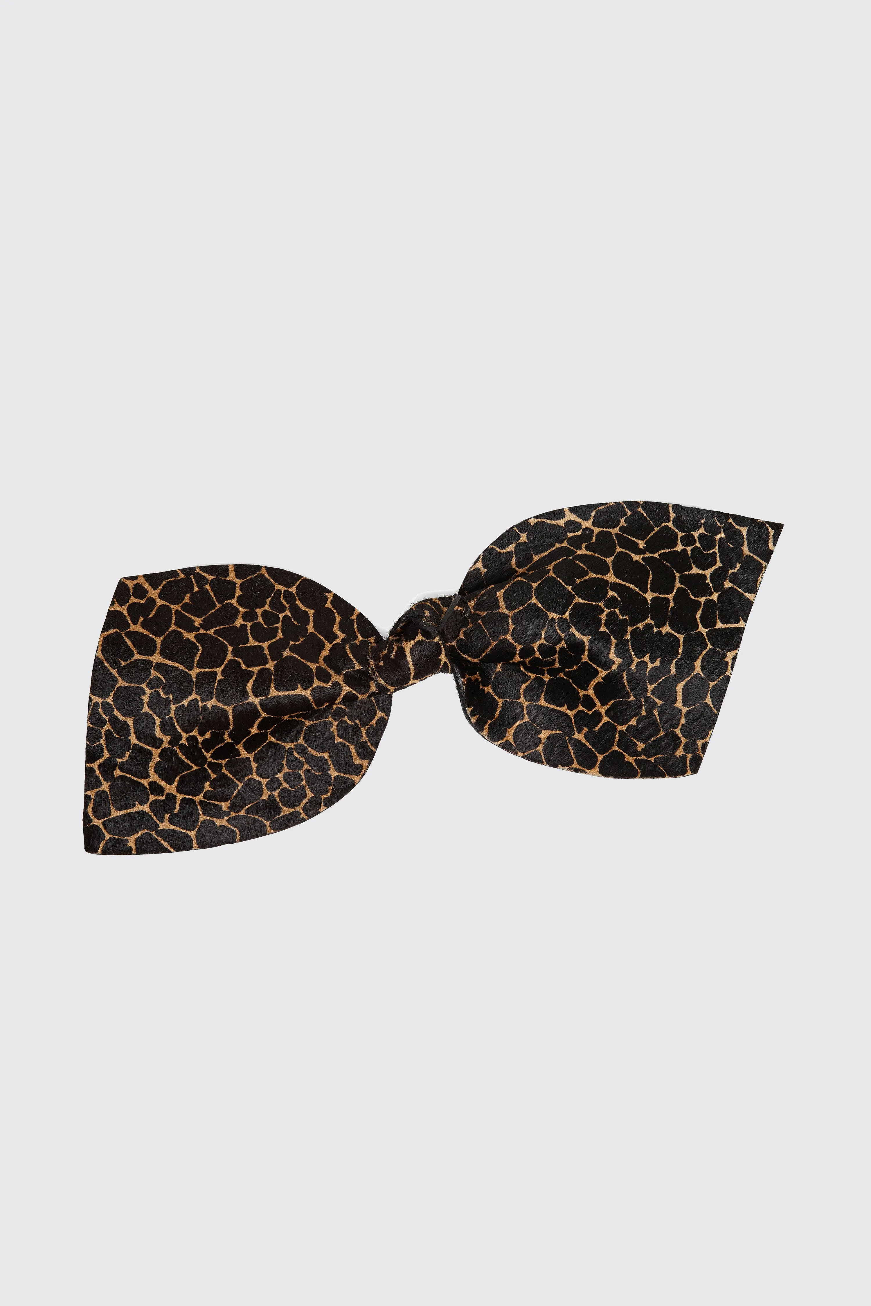 Large hair clip in Giraffe printed leather