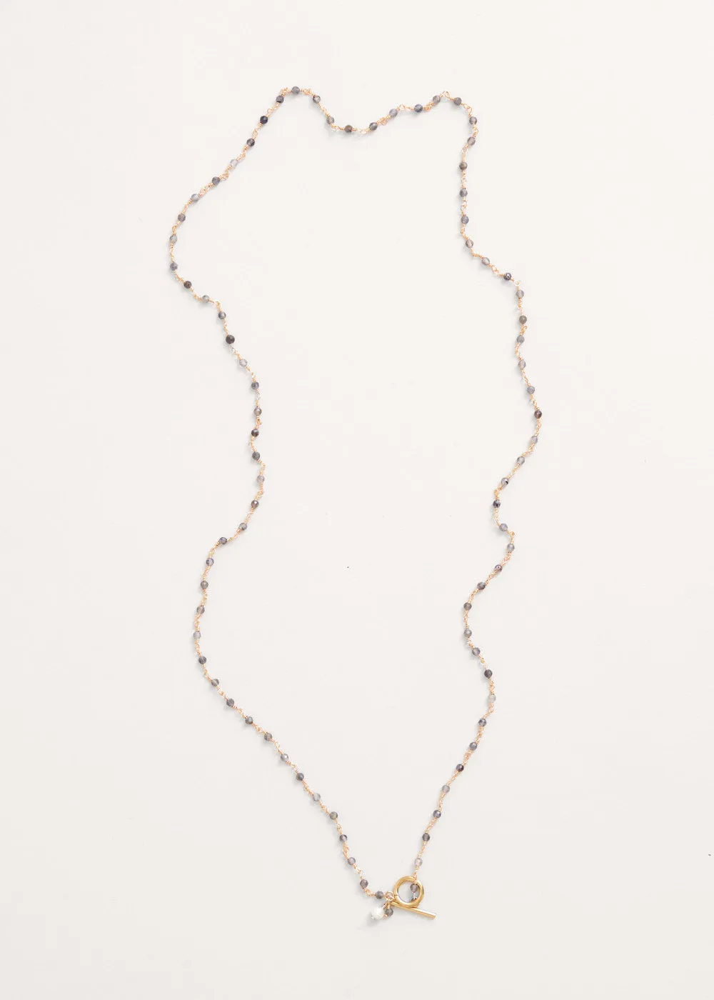 LEE BEADED BAR CHAIN - PYRITE