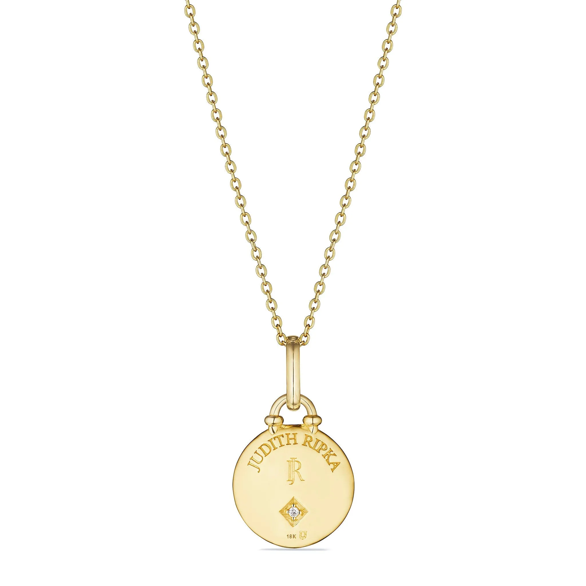 Little Luxuries North Star Medallion Necklace with Diamonds in 18K