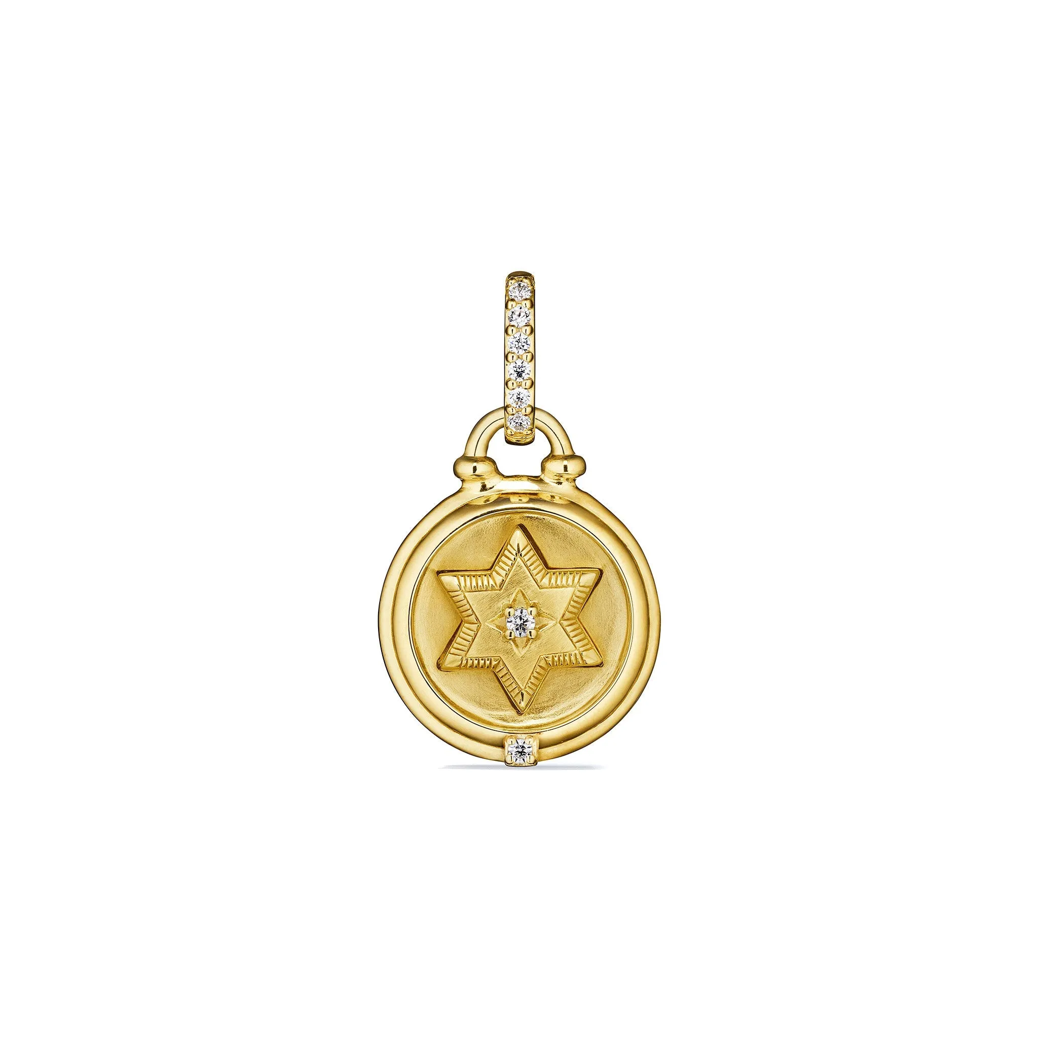 Little Luxuries Star of David Medallion with Diamonds in 18K