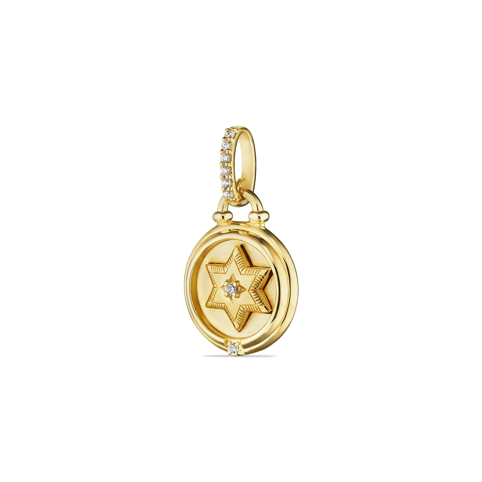 Little Luxuries Star of David Medallion with Diamonds in 18K