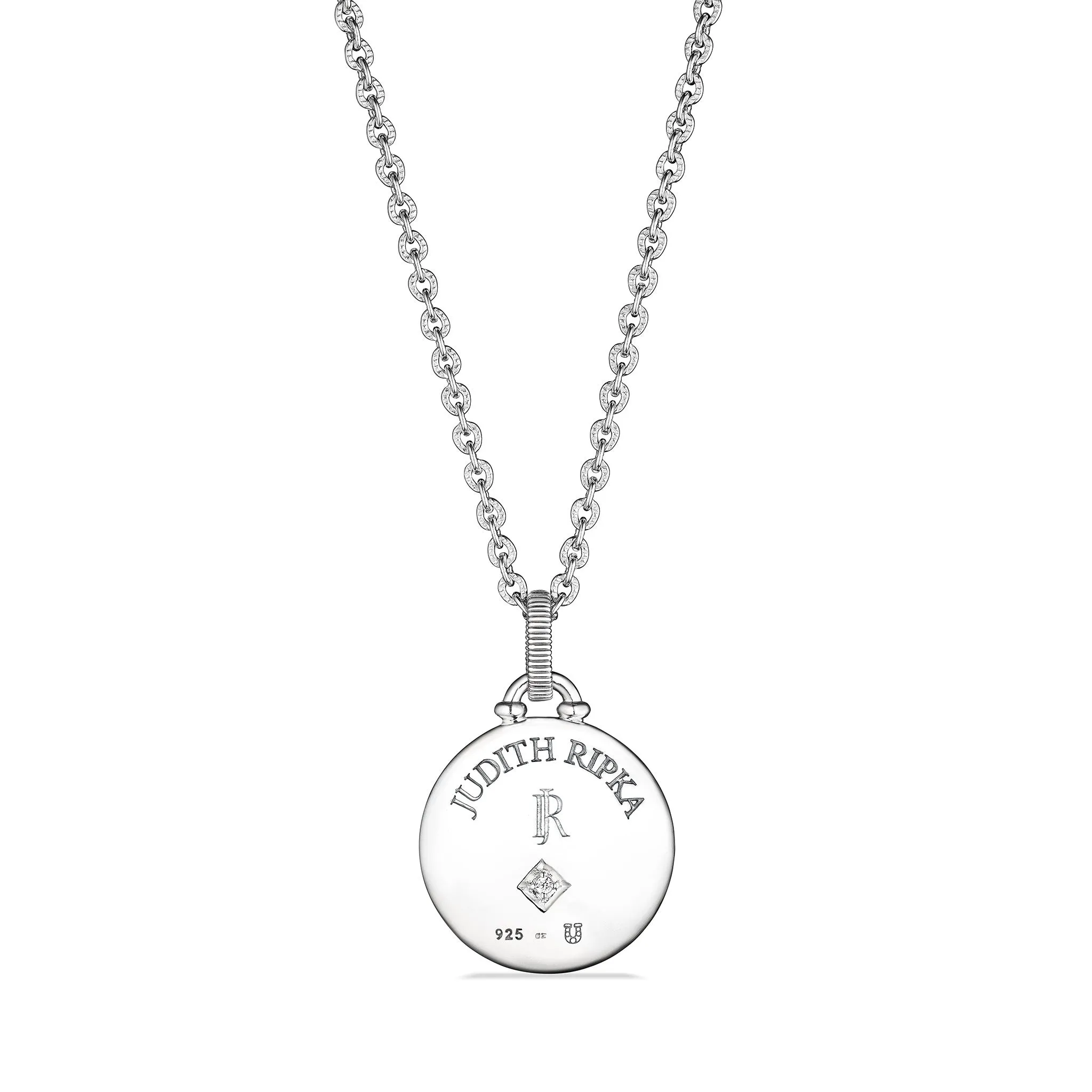 Little Luxuries Sunshine Medallion Necklace with Blue Sapphire, Diamonds and 18K Gold