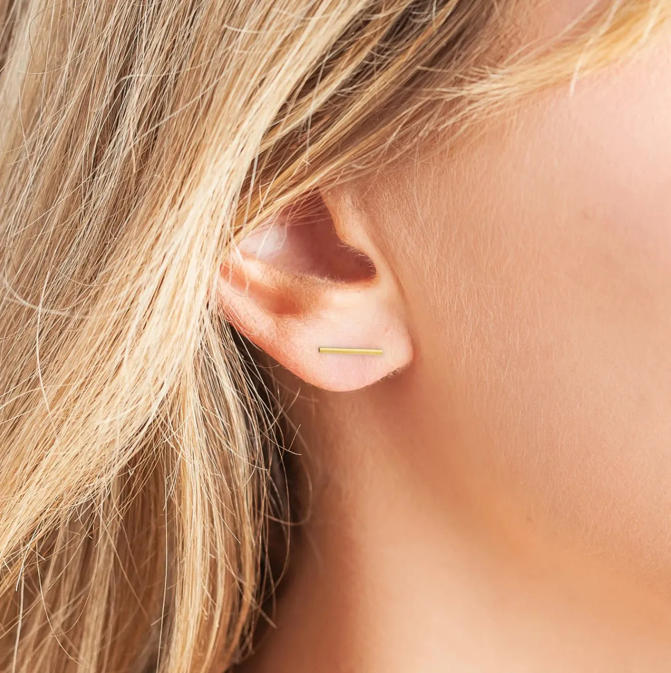 Long Bar Stud Earrings