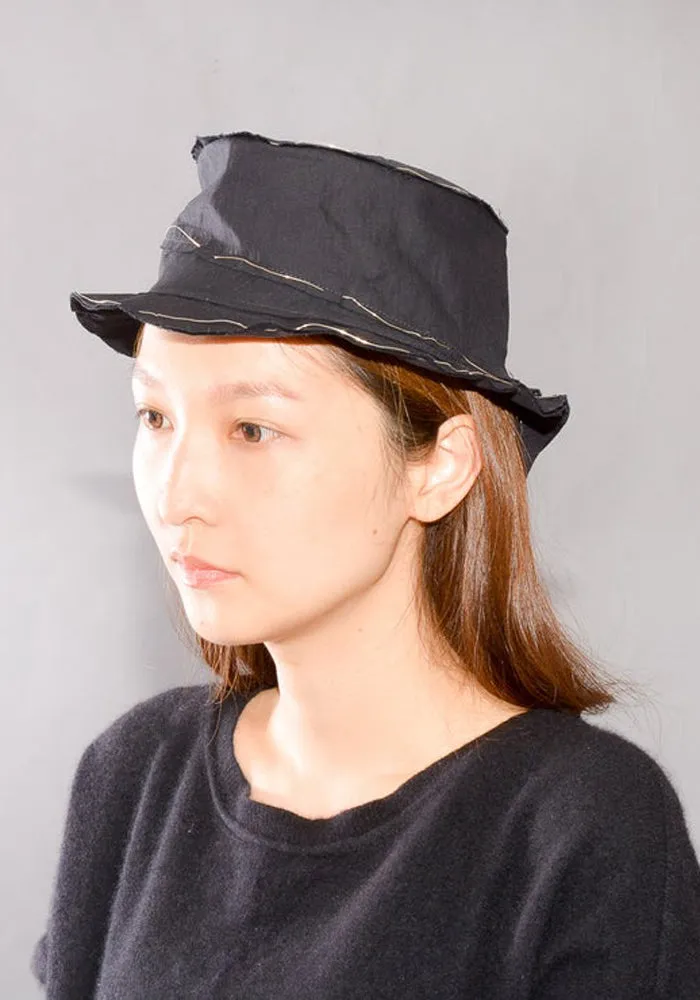 m.a  by Maurizio Amadei SMALL SPIRAL HAT BLACK w/SILVER DETAIL