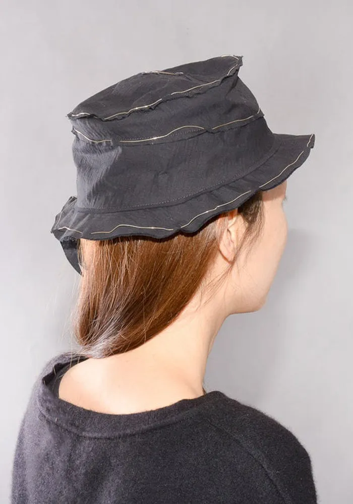 m.a  by Maurizio Amadei SMALL SPIRAL HAT BLACK w/SILVER DETAIL