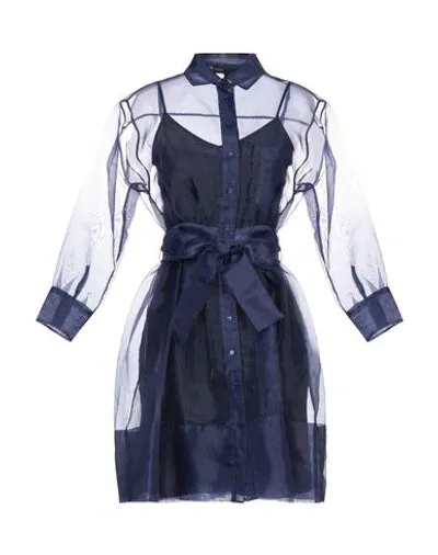 Maje Navy Organza Shirt Dress