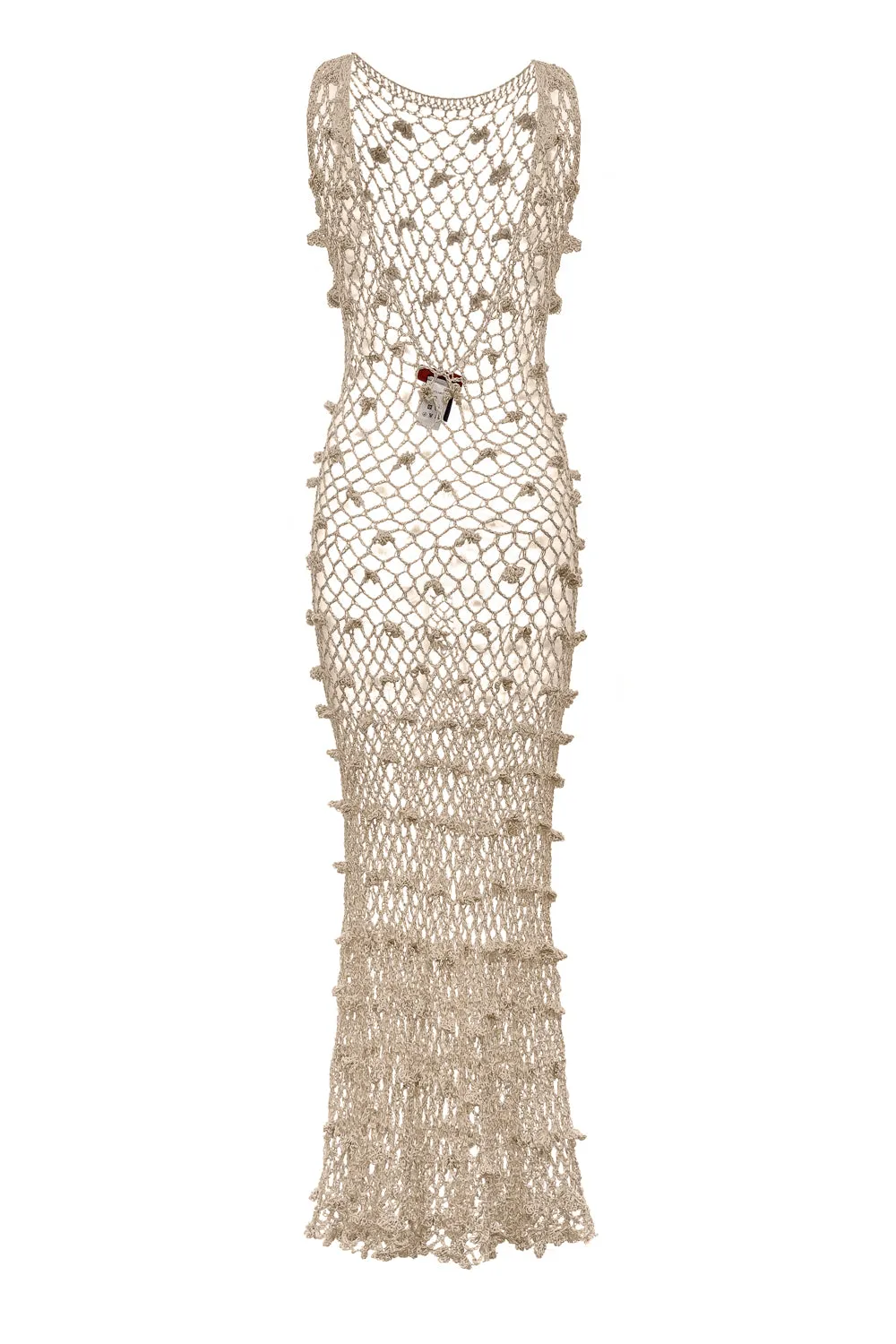 Malva Metallic Handmade Crochet Maxi Dress