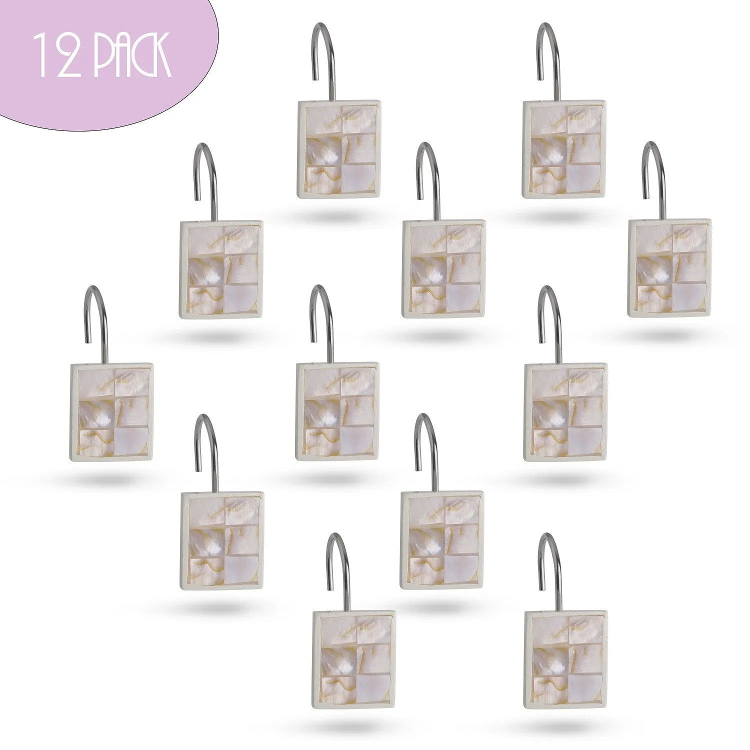 Milano 12 Shower Curtain Hooks (Wholesale)