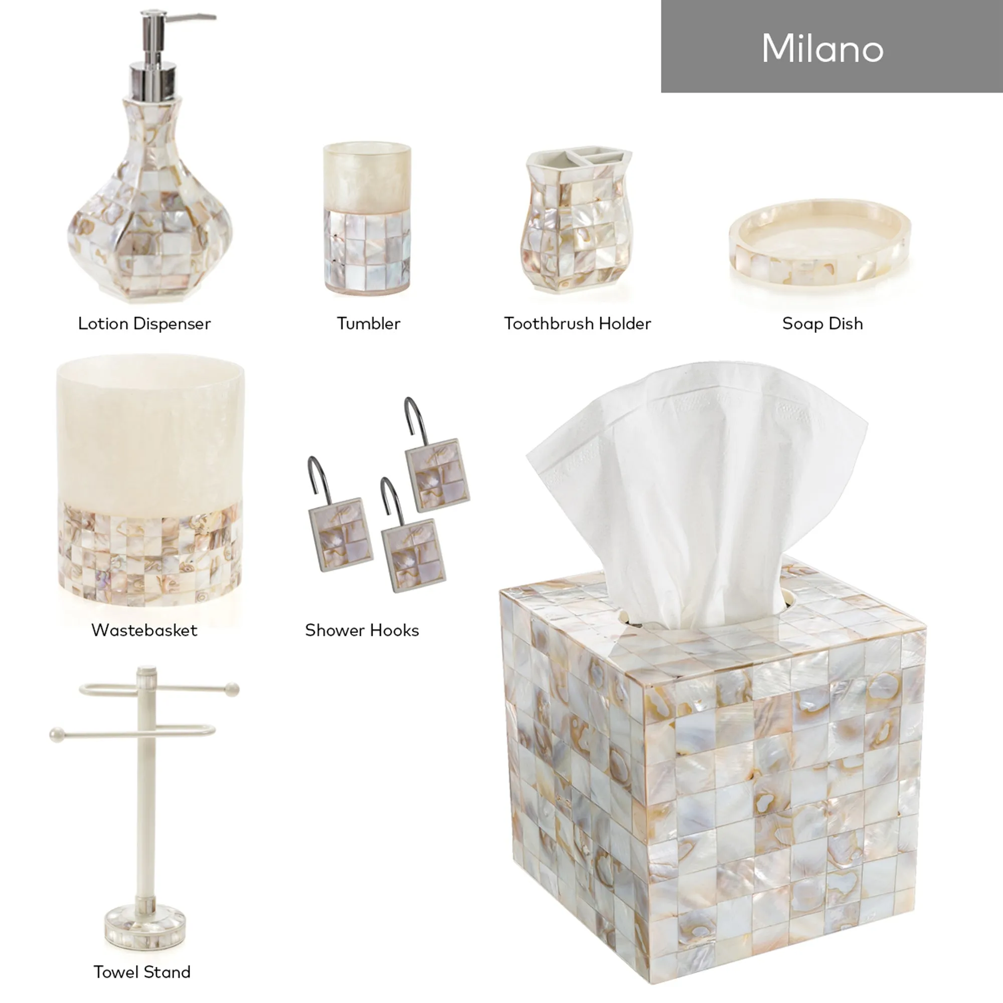 Milano Shower Curtain Hooks