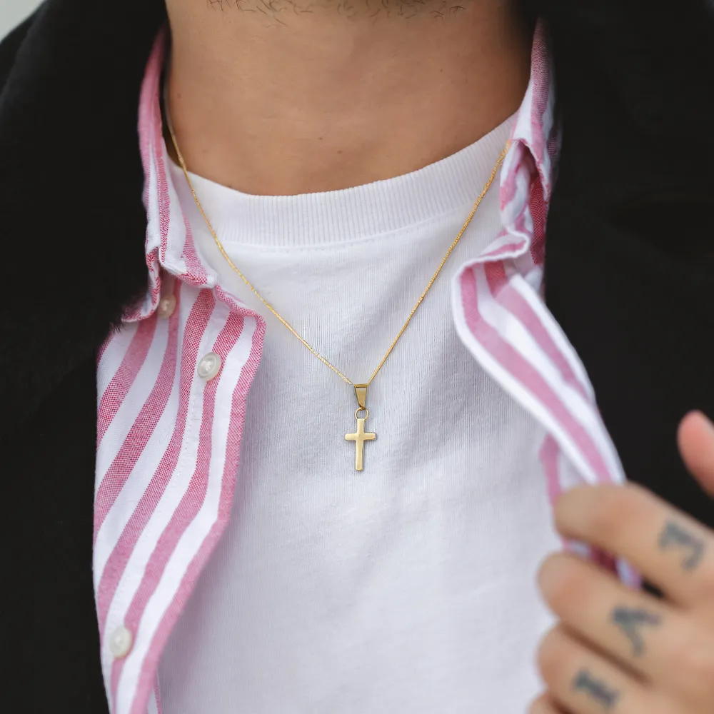 Mini Cross Pendant - 18K Gold