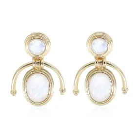 Muse Moonstone Gold Earrings