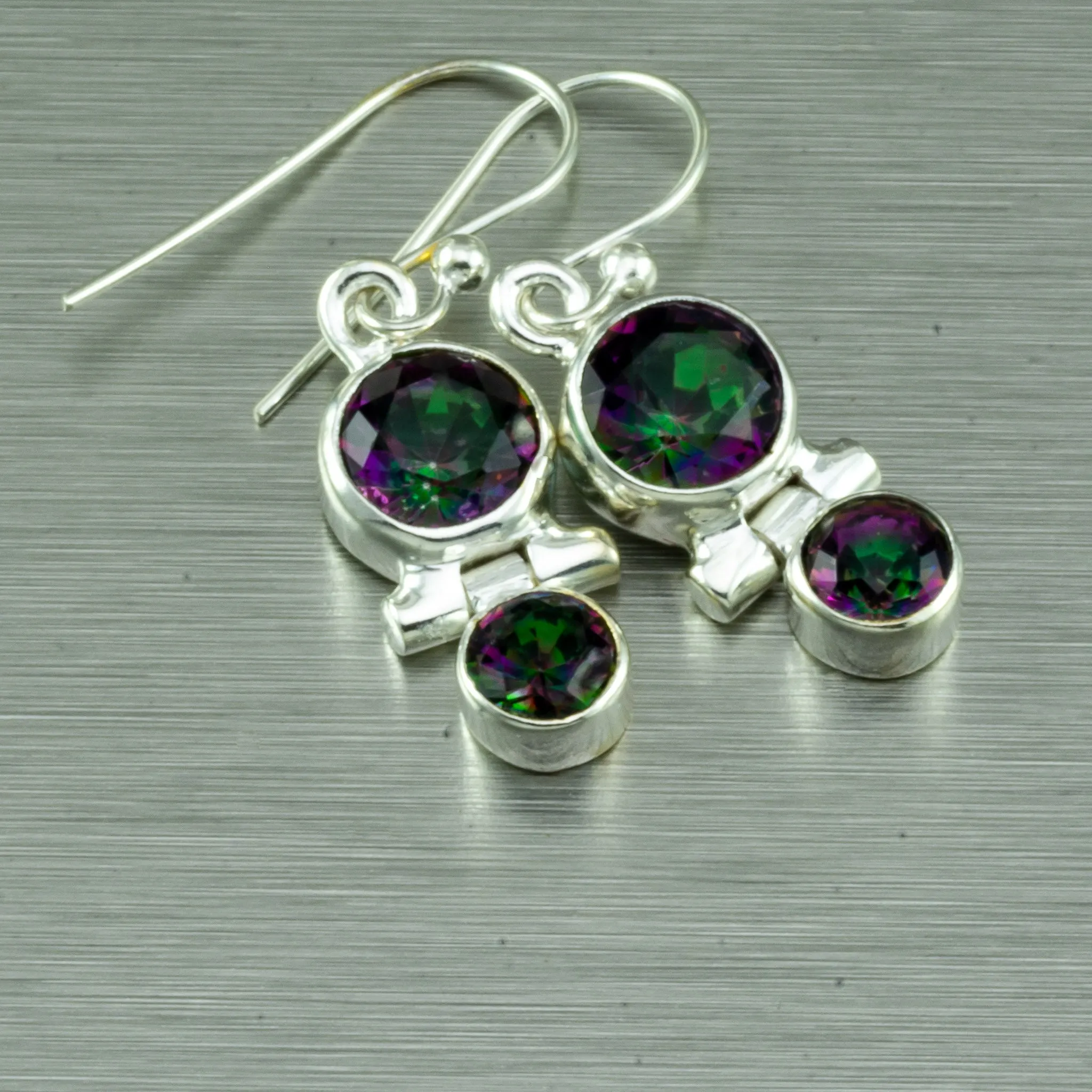 Mystic Topaz Small Earrings. 92.5% Sterling Silver