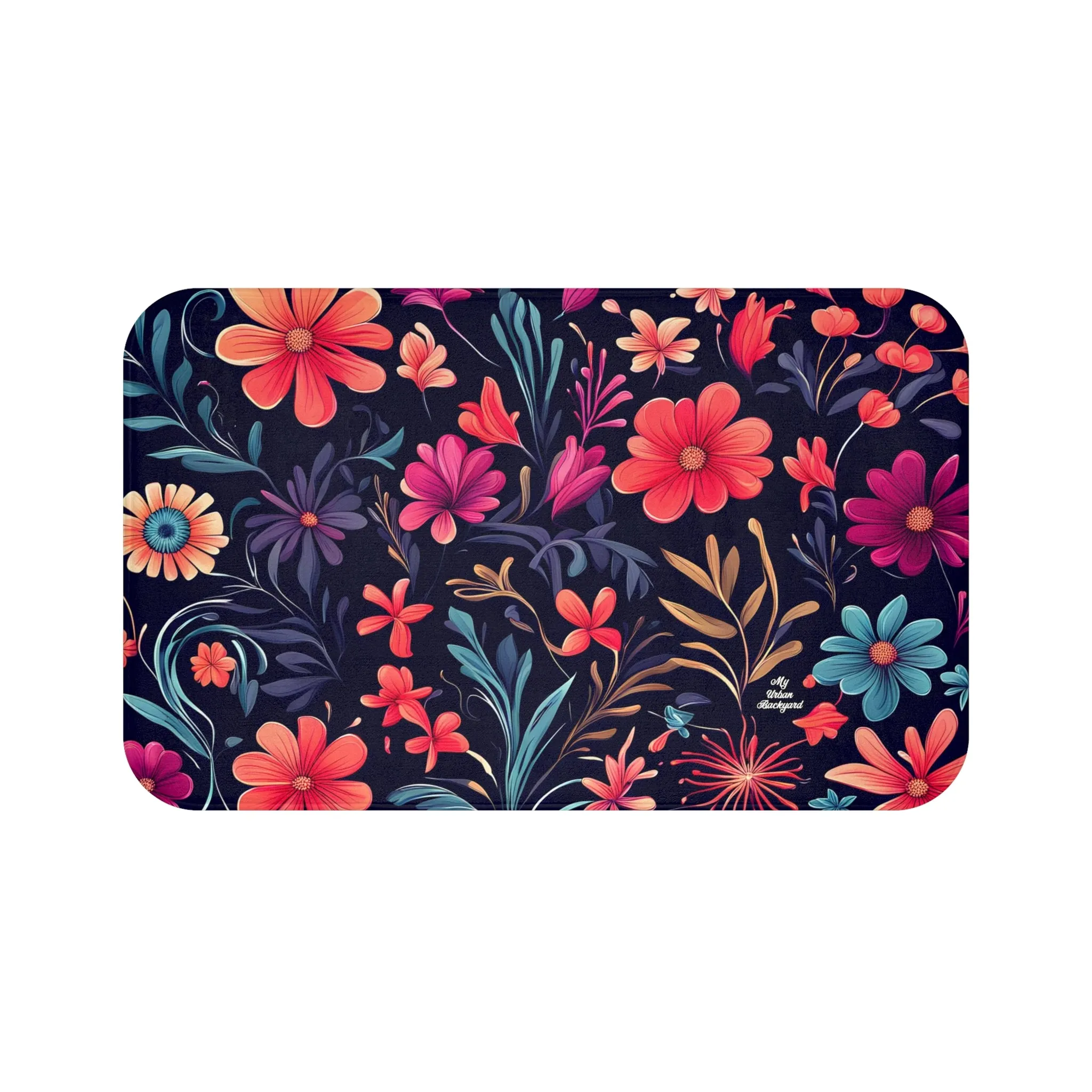 Night Blooming Wildflowers, Memory Foam Bath Mat - Cozy Bathroom Essential