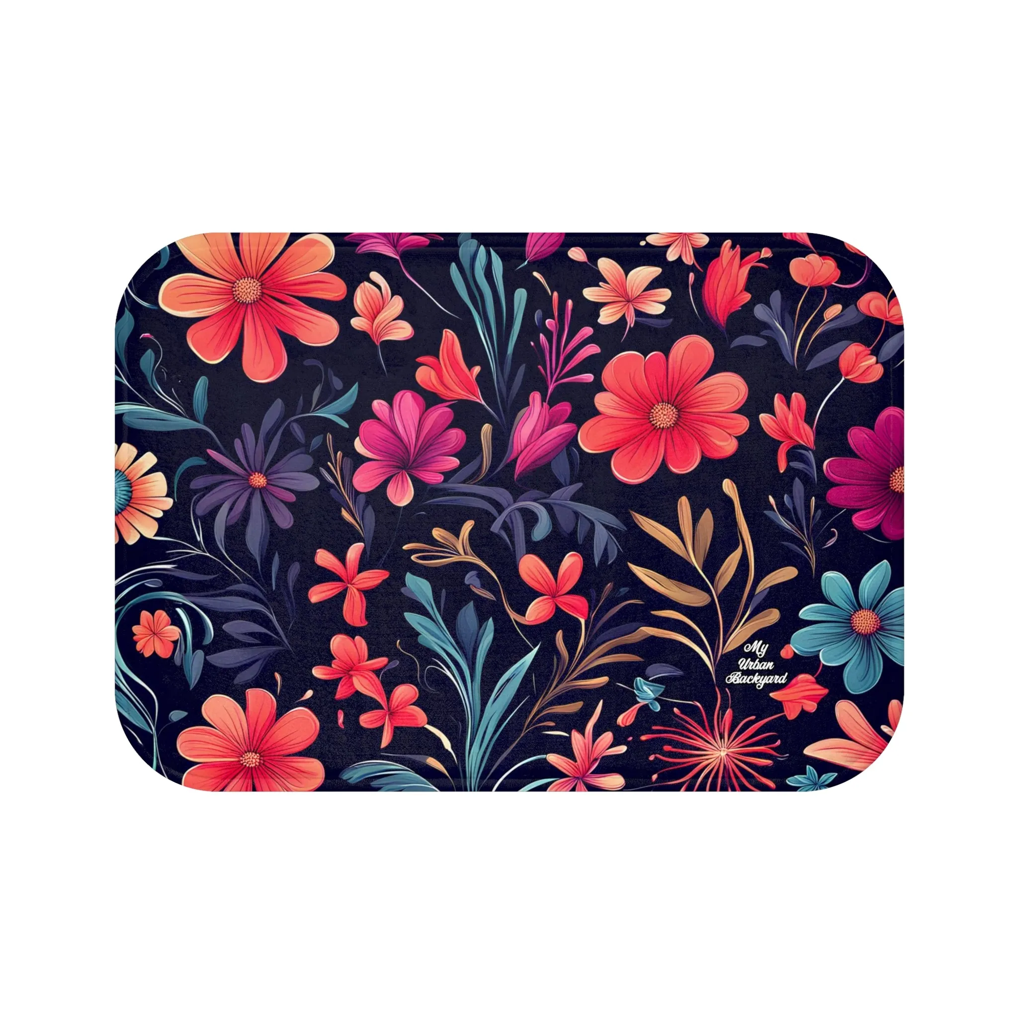 Night Blooming Wildflowers, Memory Foam Bath Mat - Cozy Bathroom Essential